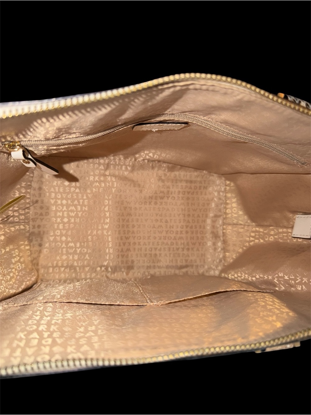 Kate Spade Cream Satchel with Snake-Print Trim and Gold Hardware - Picture 9 of 11